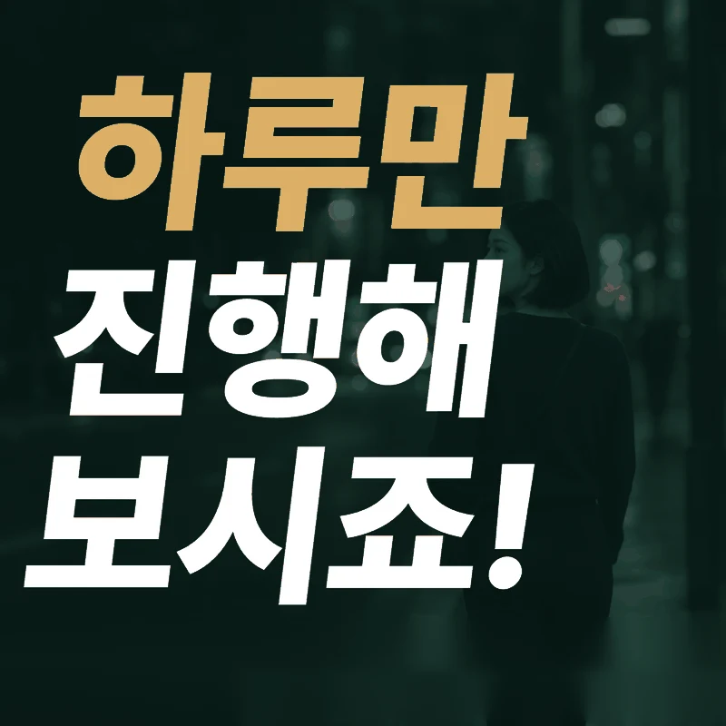 하루만 진행해 보시죠